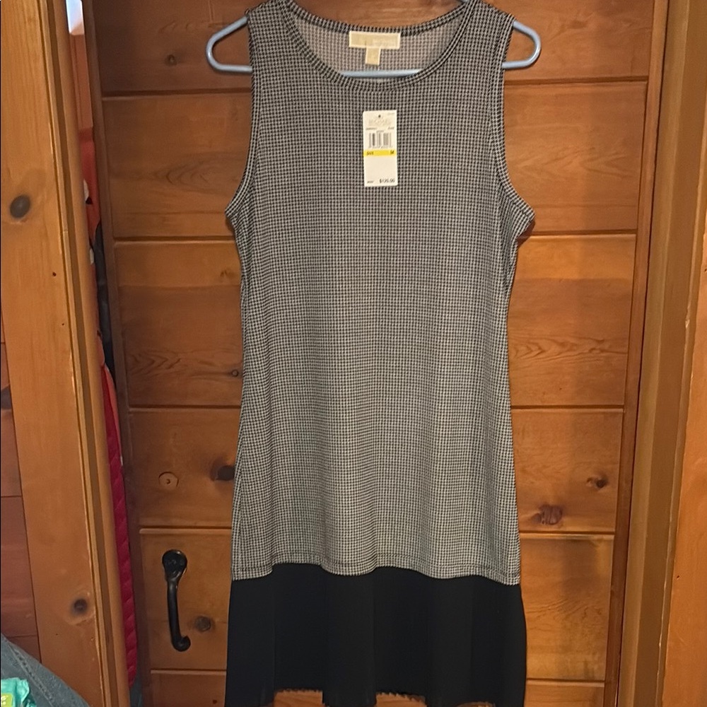 Michael Kors Black and White pleated edge dress